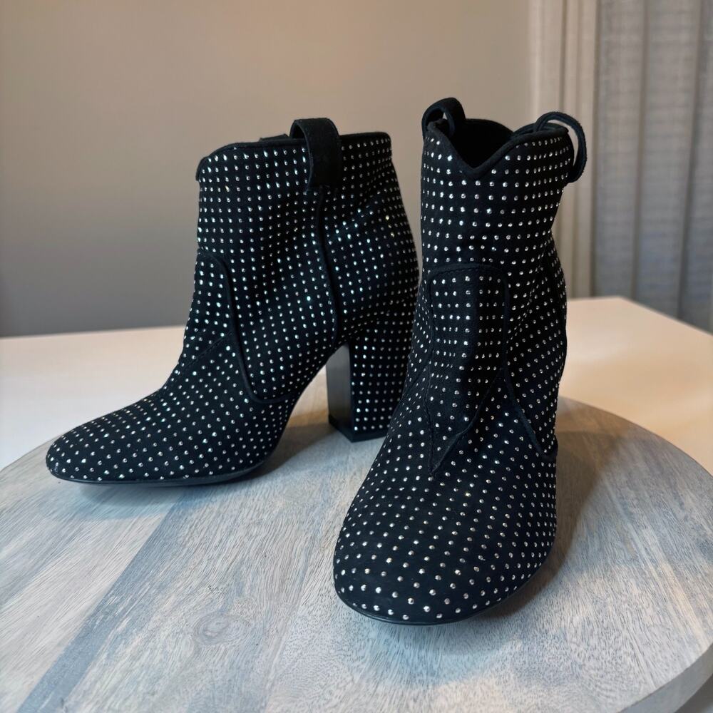 Laurence Dacade Black Studded Suede Ankle Boots Women's EU 38.5 US 8.5 Designer - Picture 3 of 11